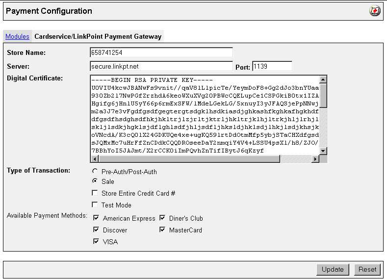 Miva Merchant and the LinkPoint payment module !