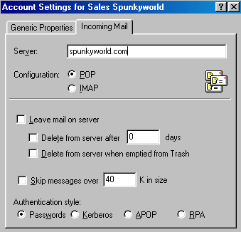 Eudora E-Mail Setup -2-